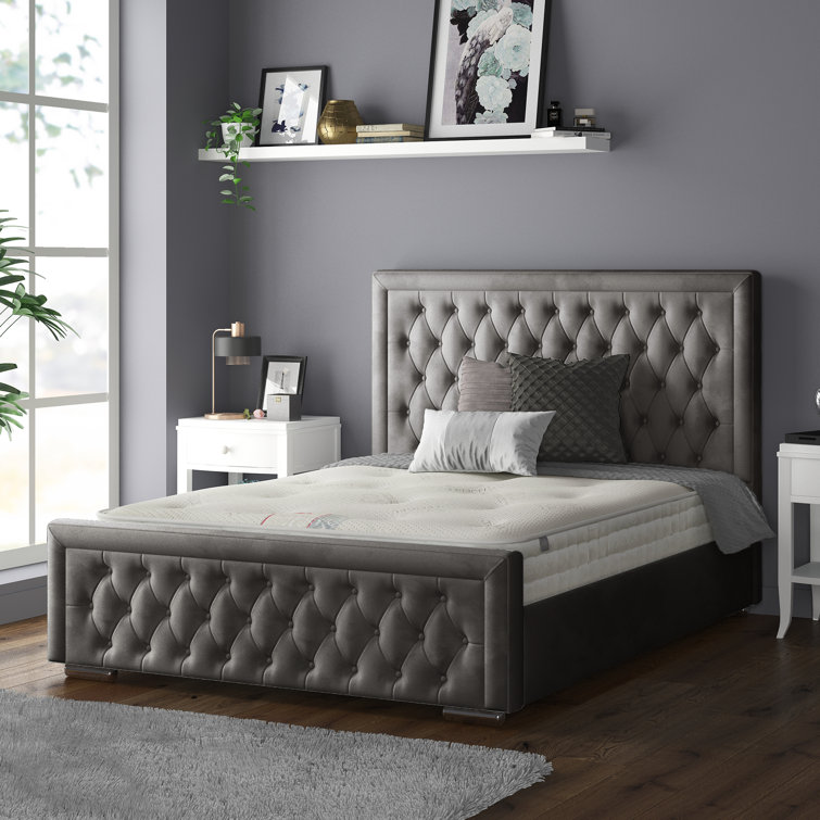 Wayfair grey bed frame discount